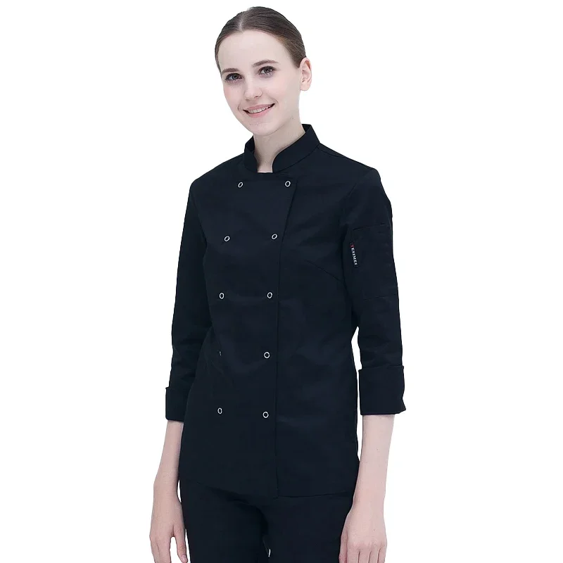 Women Professional Chef Jacket Hotel Kitchen Uniform Bakery Cooking Shirt Restaurant Cook Coat Cafe Waiter Work Clothes