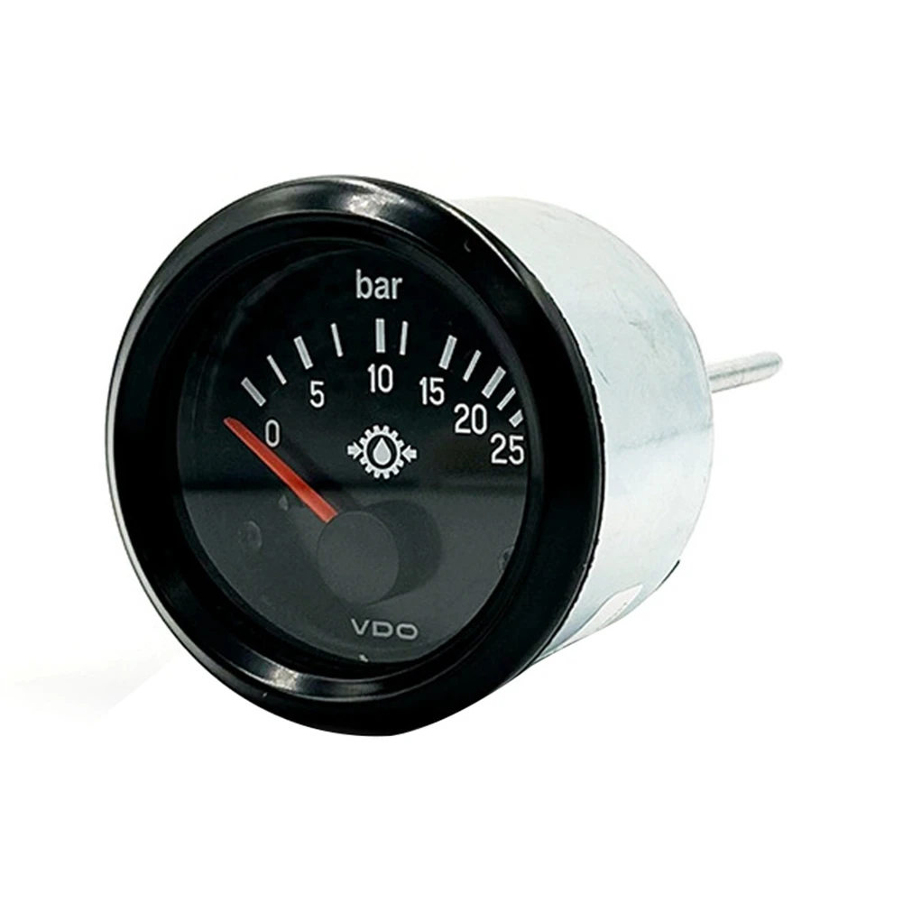 52Mm VDO Oil Pressure Gauge 0-25Bar 12V Diesel Generator Parts Car Excavators Engineering Vehicle Accessories For Car