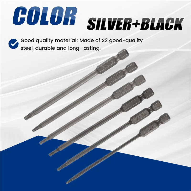 MAKE-11 Pack 75Mm Torx Schroevendraaier Bit Set 1/4 Inch Hex Shank T6-T40 Ster Schroevendraaier Tool Kit Met 1 Pack Handvat