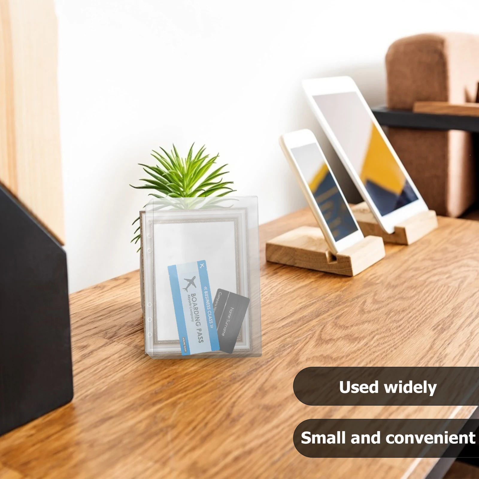 

A5 PVC Card Holders Rounded Corners Business Cards Notes Receipts Tickets Lightweight Portable Storage Pockets Reusable School