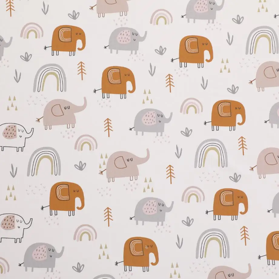 Cotton Fabric for Sewing Craft, Cartoon Elephant Tree Print, Quilting, Baby Dress, Tecido, DIY Patchwork, Handmade