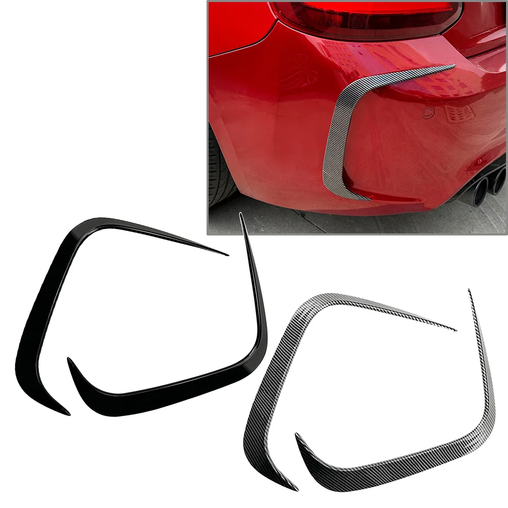 

2 Pcs Car Rear Bumper Air Wind Blade Spoiler Trim Cover Accessories For BMW 2 Series M2 F87 Coupe 2016 2017 2018 2019 2020 2021