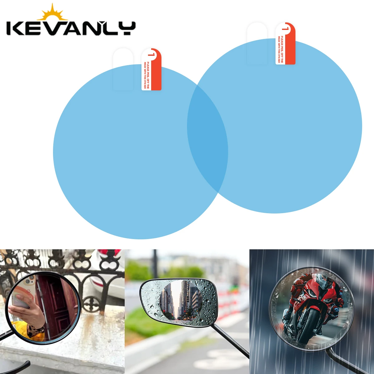 1Set Motorcycle Car Rainproof Sticker Rearview Mirror Film Sticker Side Window Rainproof Clear Film Safety Driving Accessories