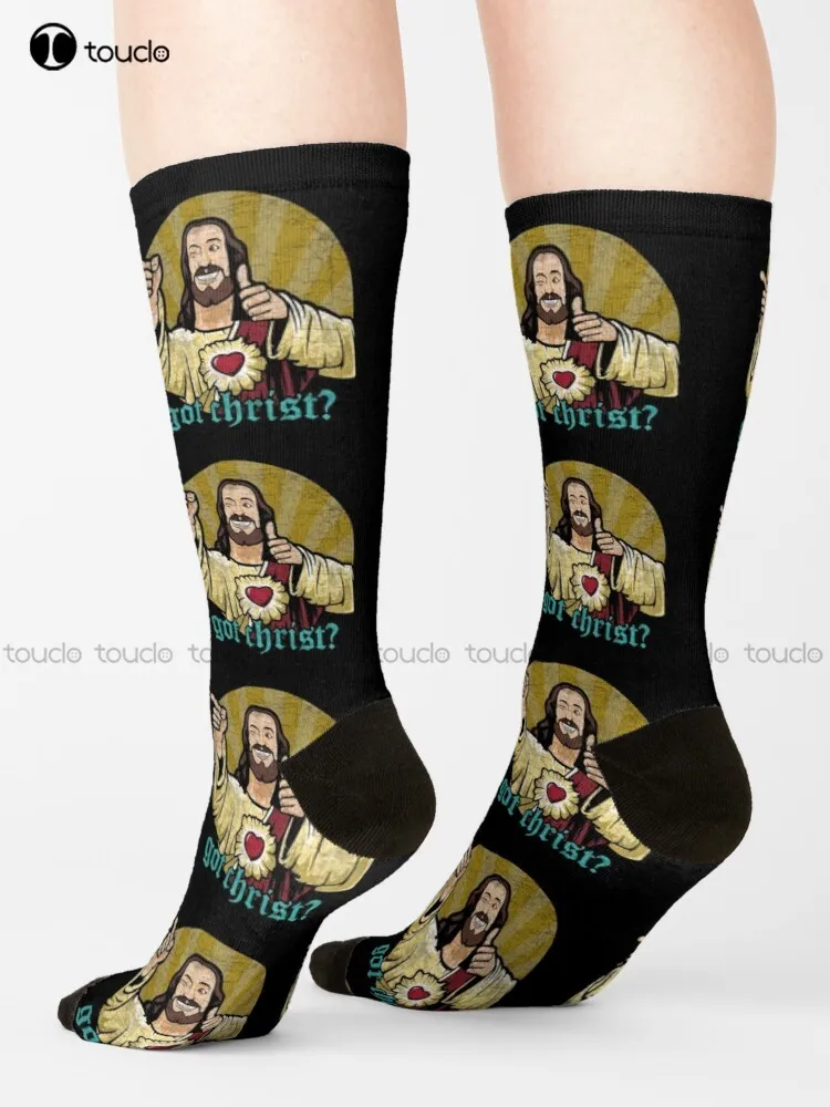 Buddy Christ Socks Winter Socks Personalized Custom 360° Digital Print Gift Harajuku Unisex Adult Teen Youth Socks Colorful