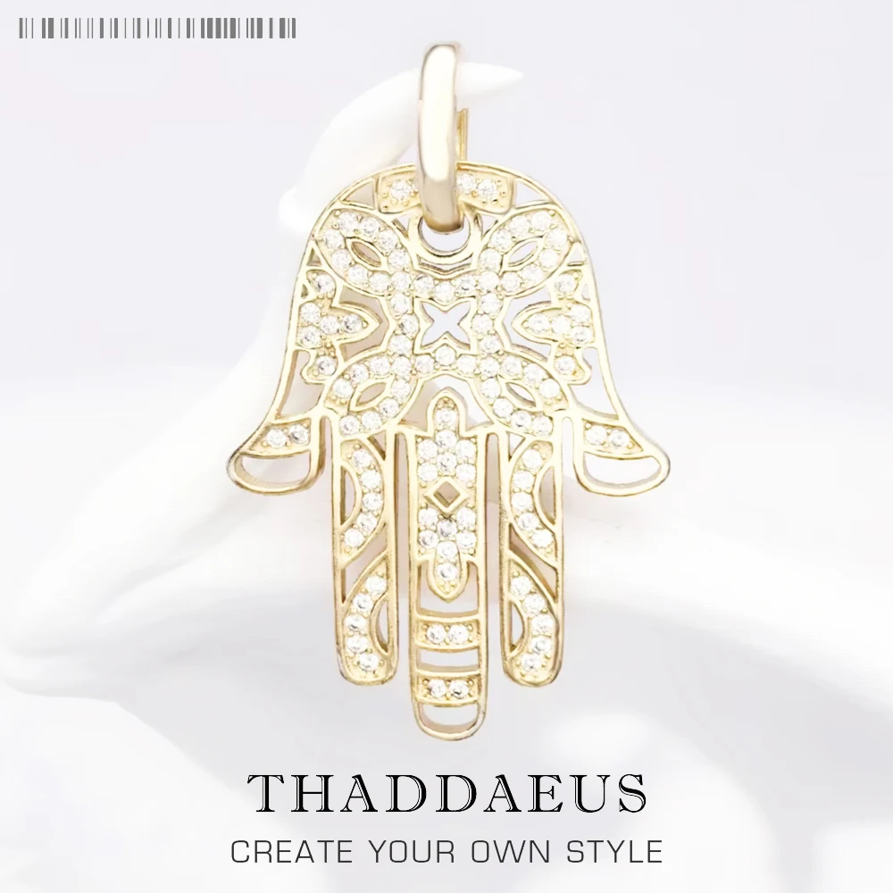 

Женская и Мужская подвеска рука Фатимы, ювелирное изделие золотого цвета из серебра 925 пробы, в европейском стиле, подарок