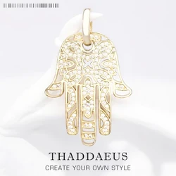Pendant Hand of Fatima Brand New Gold Color Jewelry Europe 925 Sterling Silver Accessories Gift For Women Men