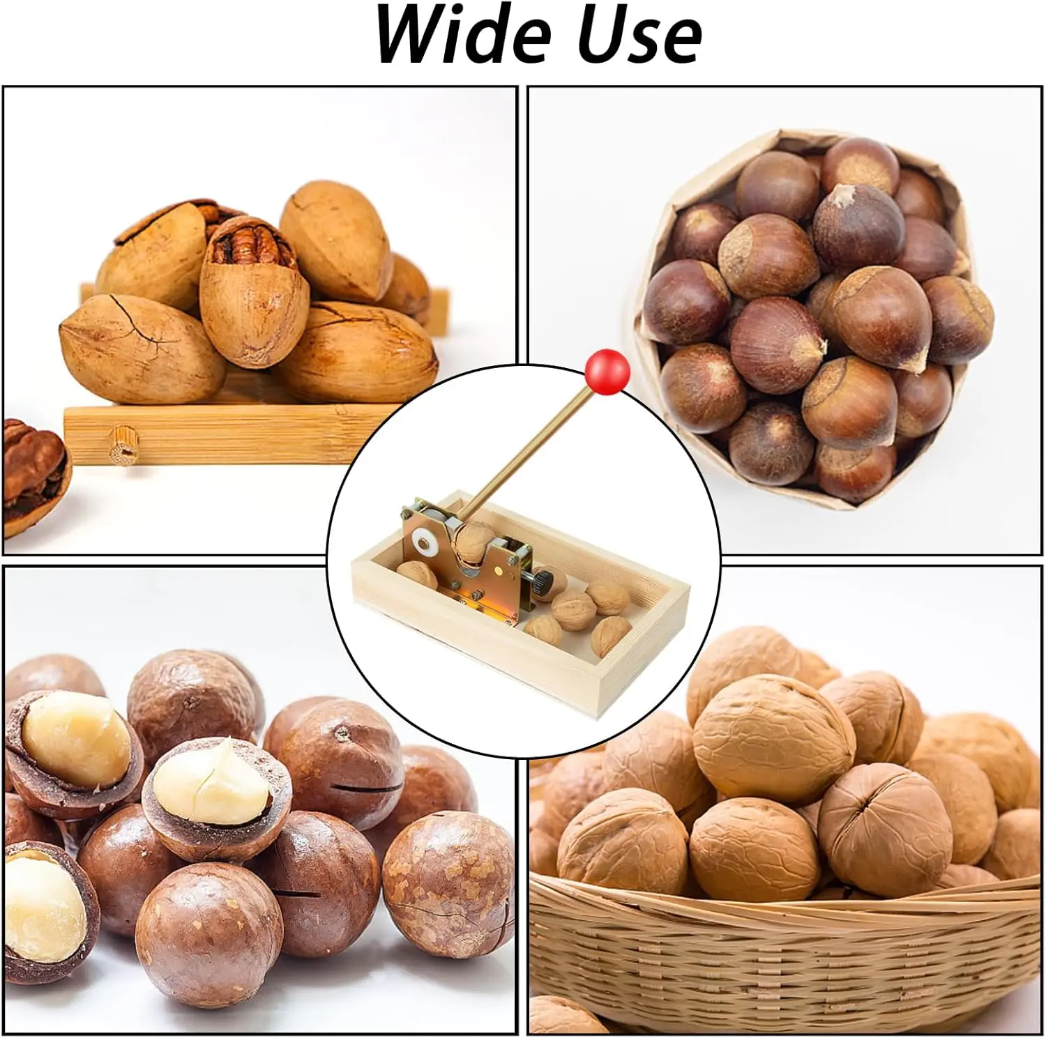 دليل كسارة البندق ملقط الجوز الثقيلة كسارة الجوز المكاديميا البقان الجوز الجوز المفرقع أداة فتاحة آلة تقشير للبندق #5