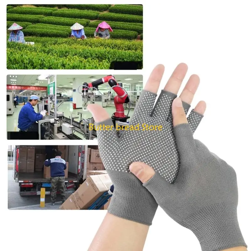 W89C Pack of 10 Cut Finger Work Gloves with Nonslip Surfaces Labor Protective Handling