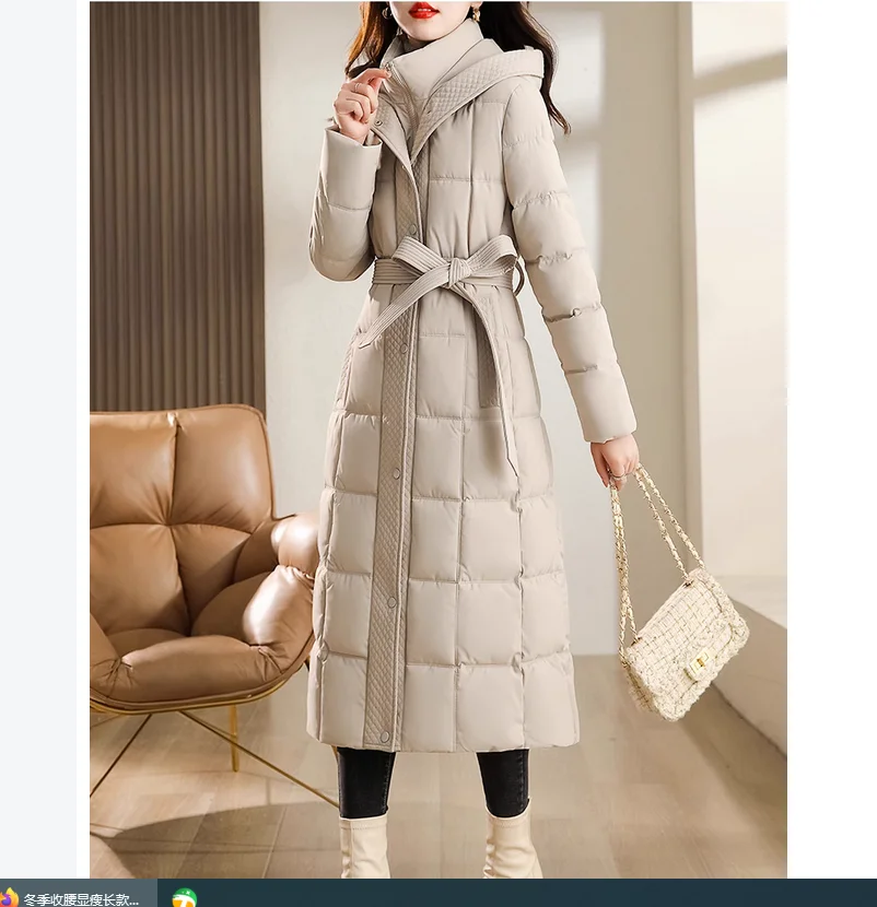 

Winter long waistband slimming and thickened women's cotton jacket