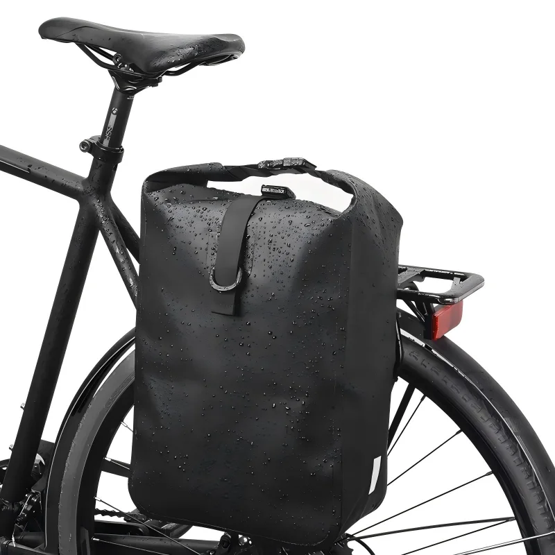 Fully Waterproof Lightweight Portable 10L Rolled-up PVC Rear Frame Bicycle Backpack Convertible Strap Moto & Biker Outdoor