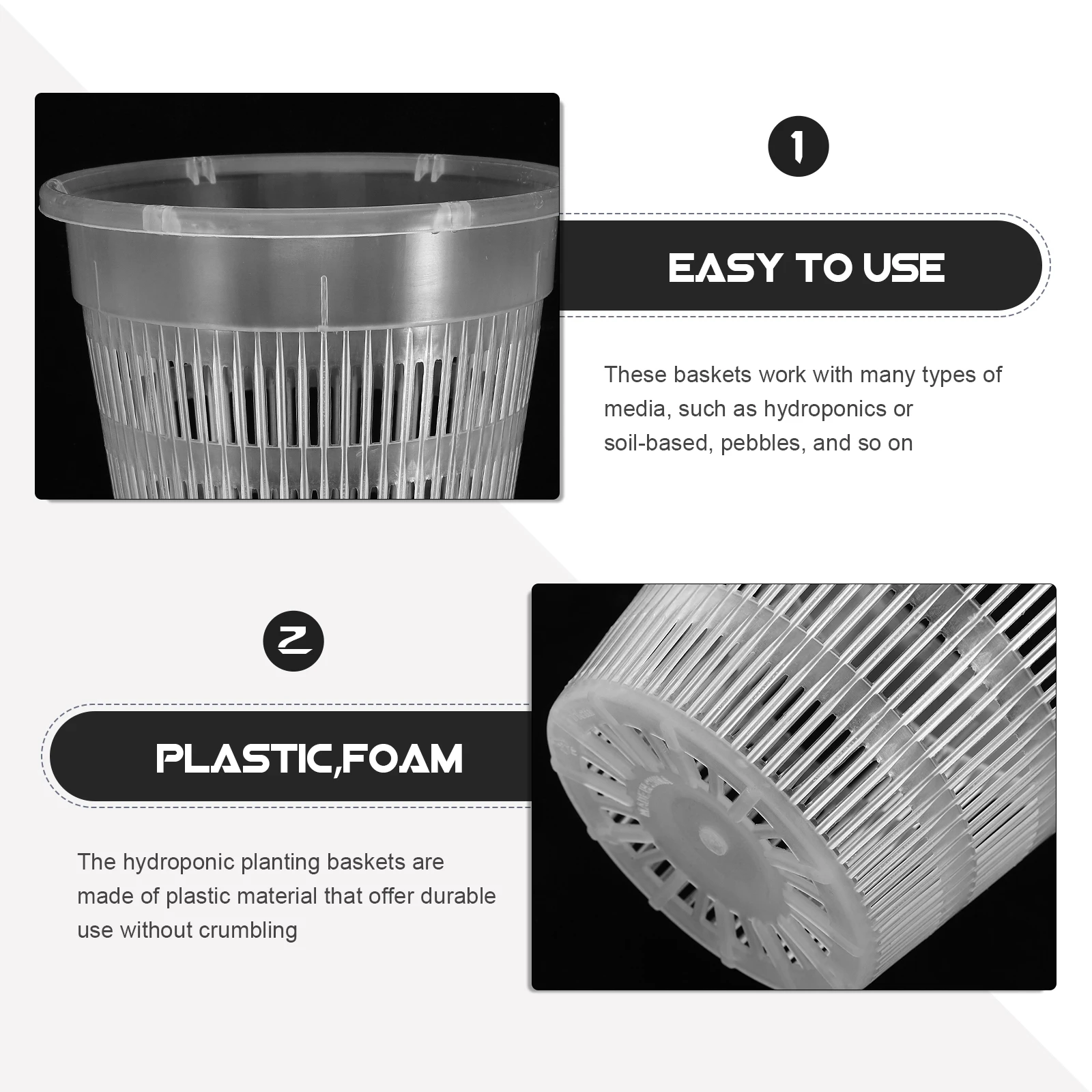 

5 Pcs Net Net Pots For Hydroponics Pots Slotted Mesh Cups Planting Baskets Garden Aquatic Basket Bucket Strainer