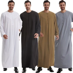 Abaya-Longue robe musulmane pour homme, vêtement islamique pour le ramadan, style arabe saoudien, caftan, dubaï, marocain, djellaba