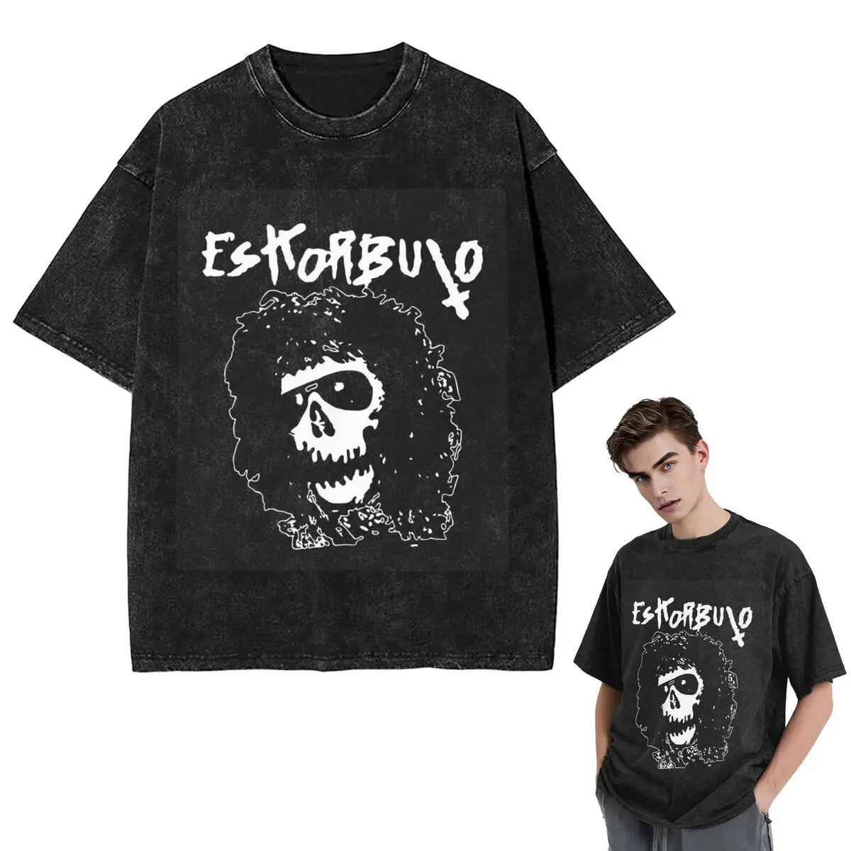 Camisetas de calle Eskorbuto Band Camiseta lavada Camiseta de manga corta de Hip Hop Tops Camisetas para hombres y mujeres