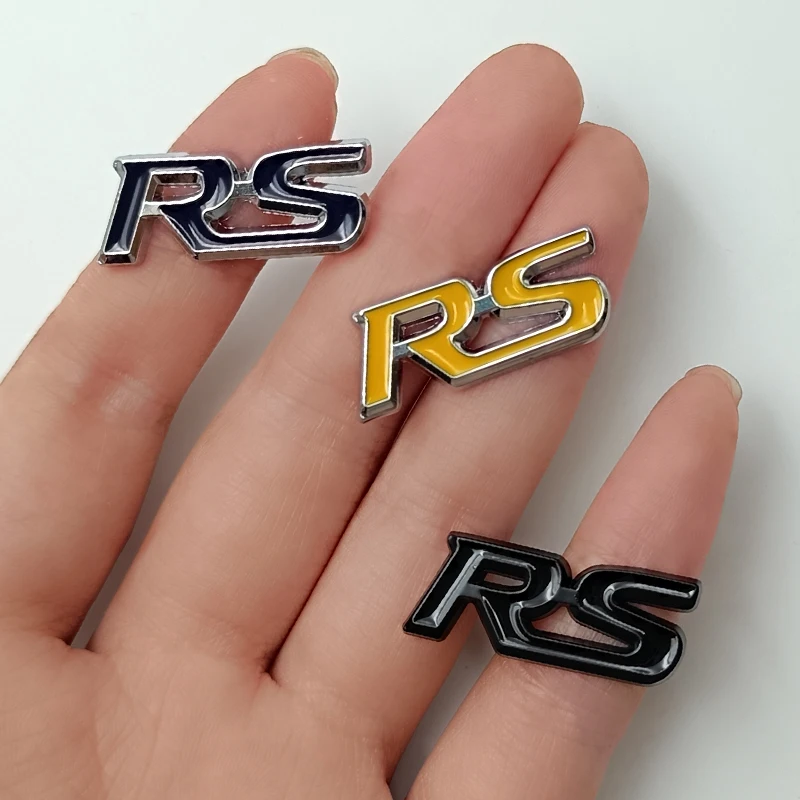 3d Metal RS Logo Badge Decal Car Steering Wheel Emblem For For Honda RS FIT Jazz Civic HRV Jade Front RS Emblem Car Acceessories image 3