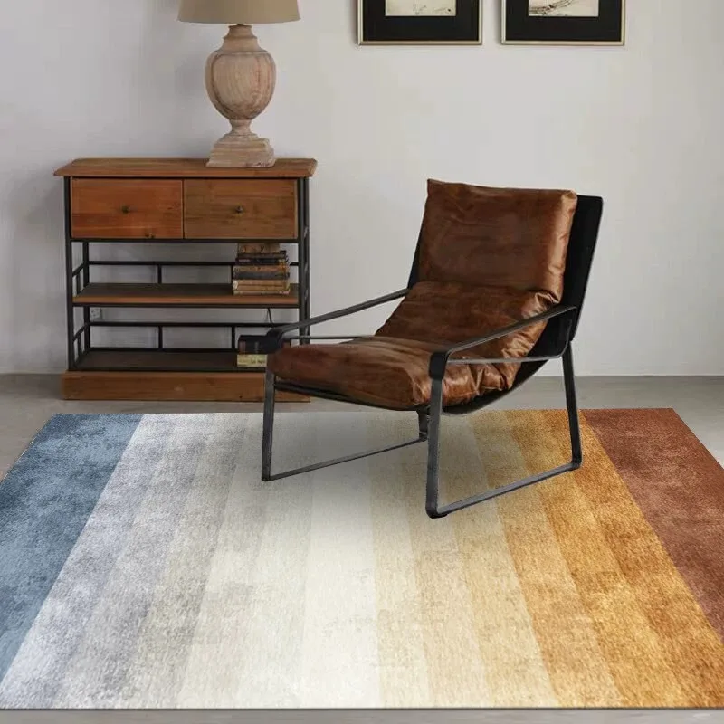 Modern Abstract Living Room Floor Mats Geometric Striped Light Luxury Decorate Rugs Dirty Resistant Washable Rug Bedroom Carpet