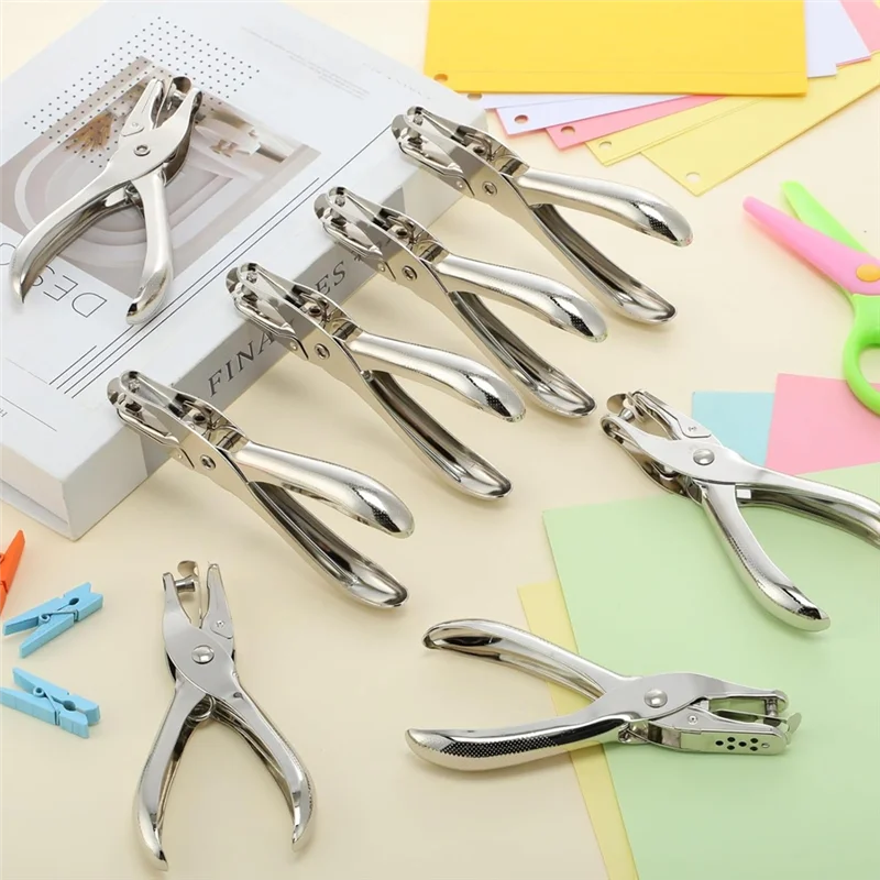 SR-学校用品 パンチ 100個入り シングルホールパンチ、1/4インチ ワンホールパンチャー バインダーリング 教室、工作用