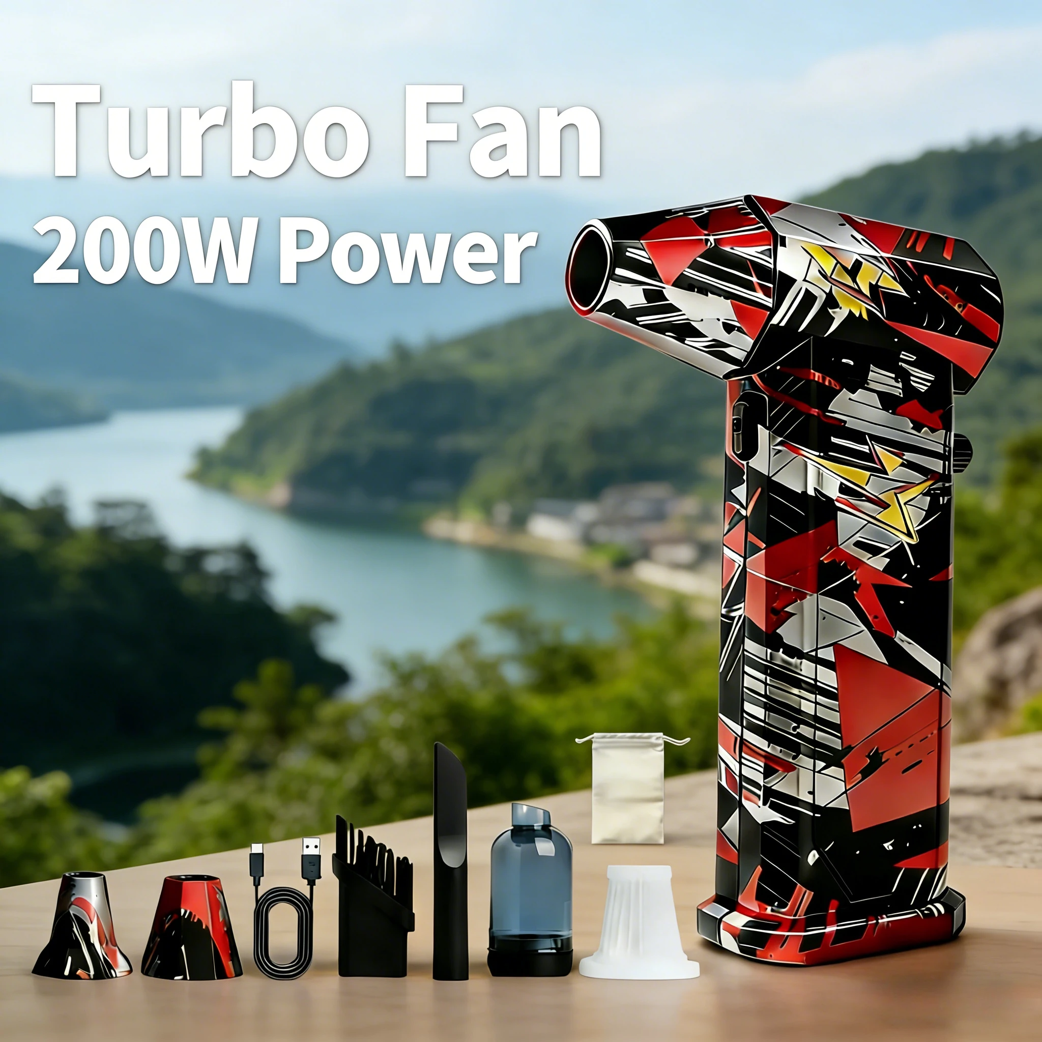

Фен X9 Turbo Jet | Бесщеточный двигатель 300000 об/мин, 75 м/с, серебристо-красный, перезаряжаемый, для мойки автомобилей и удаления пыли