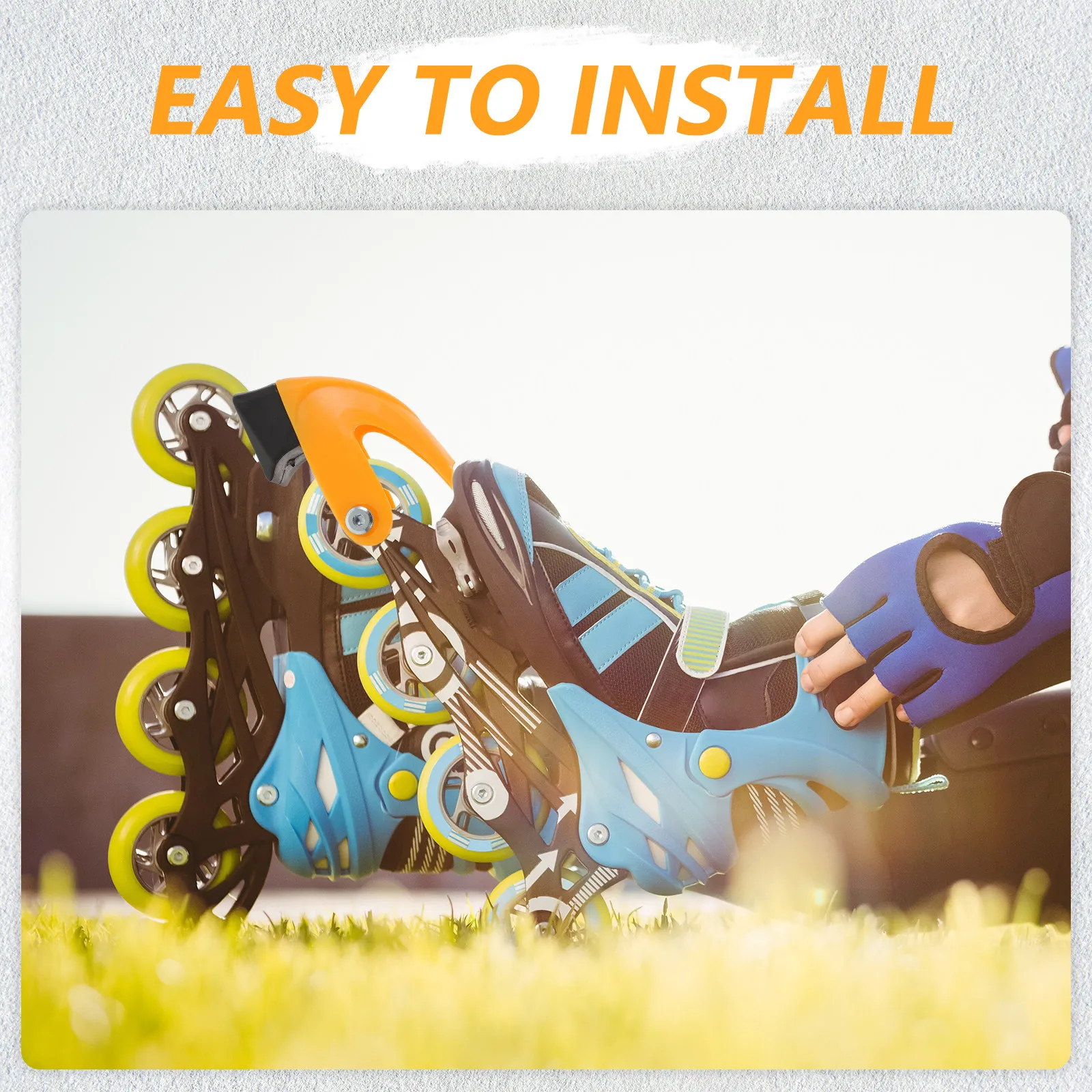 

Yellow Black Inline Skate Brake Replacement Heavy Duty Outdoor Skating Safety Rear Heel Brake Pad Universal Inline Skate Stopper