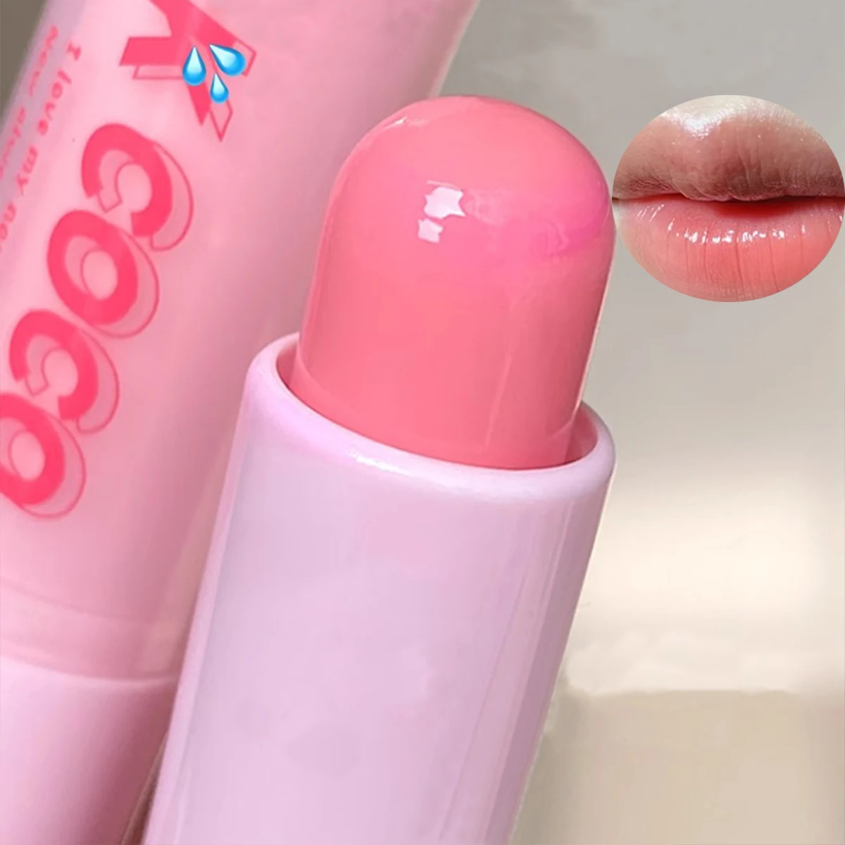 PINKCOCO Ice Dew Lipstick Primer Temperature Change Lip Balm Hydrating Moisturizing Lip Gloss