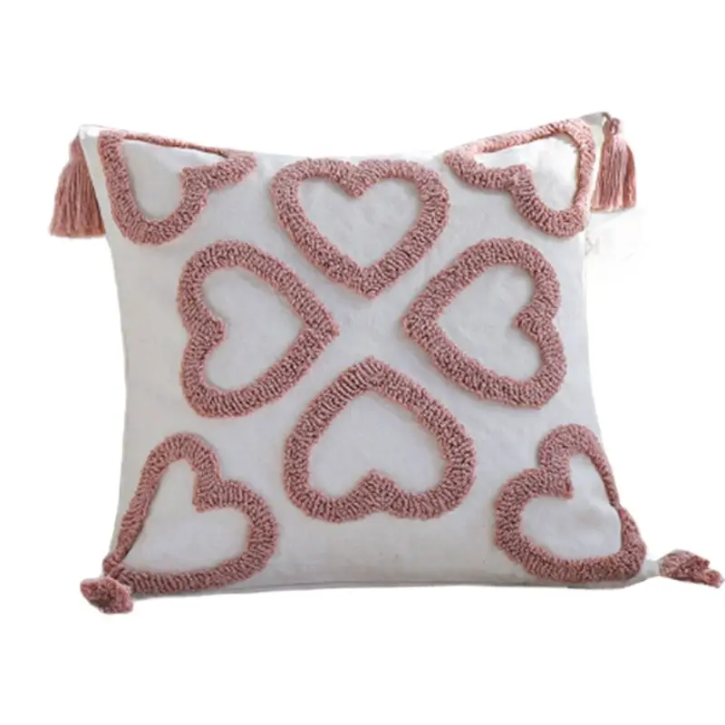 

【Большая сделка】для гостиной, многофункциональная наволочка 45X45 см, чехол для подушки Love Tuft с кисточкой, модный домашний декор для S