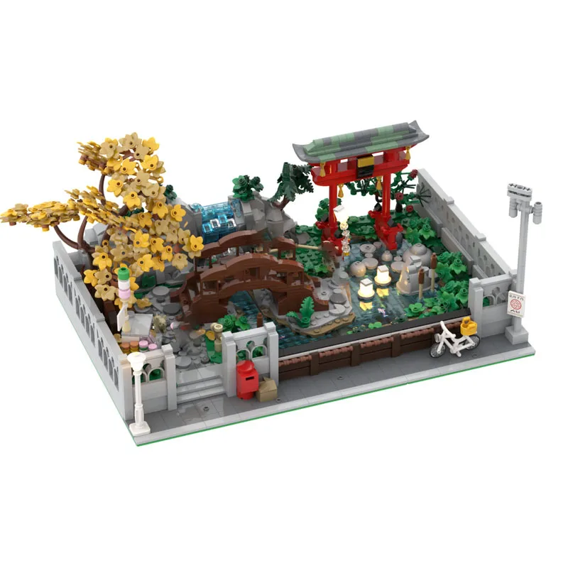 Moc ビルディングブロック中国風庭園建築技術モジュールビルディングブロックフェスティバルギフト子供のおもちゃ DIY セット
