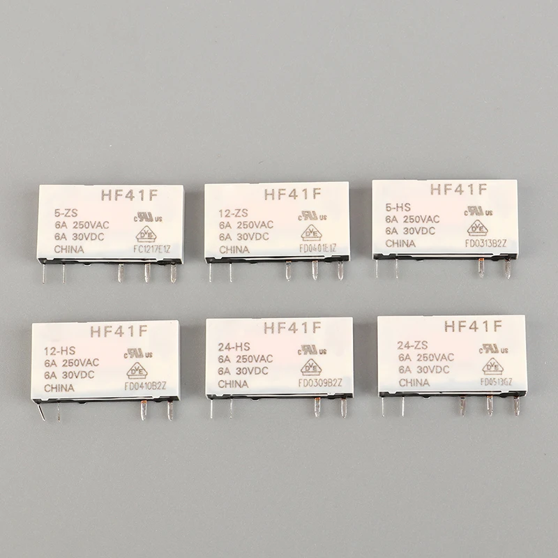 1PC HF41F-5-ZS HF41F-12-ZS HF41F-24-ZS HF41F 5V 12V 24V-HS 4PIN 5PIN 6A Industrial Relay Subminiature Power Relay