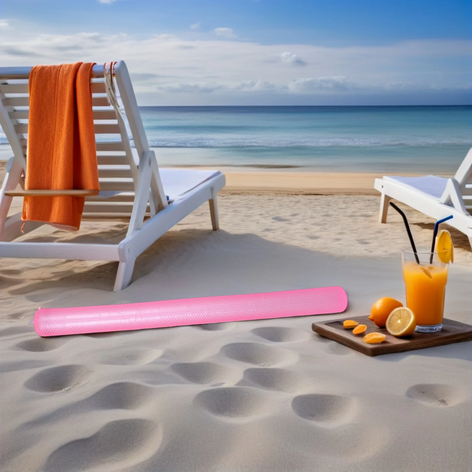 قطعتان من نودلز حمام السباحة الوردية القابلة للنفخ - عصا سباحة ناعمة لدعم الذراع للبالغين، رؤية معززة، استخدام آمن في حمامات السباحة