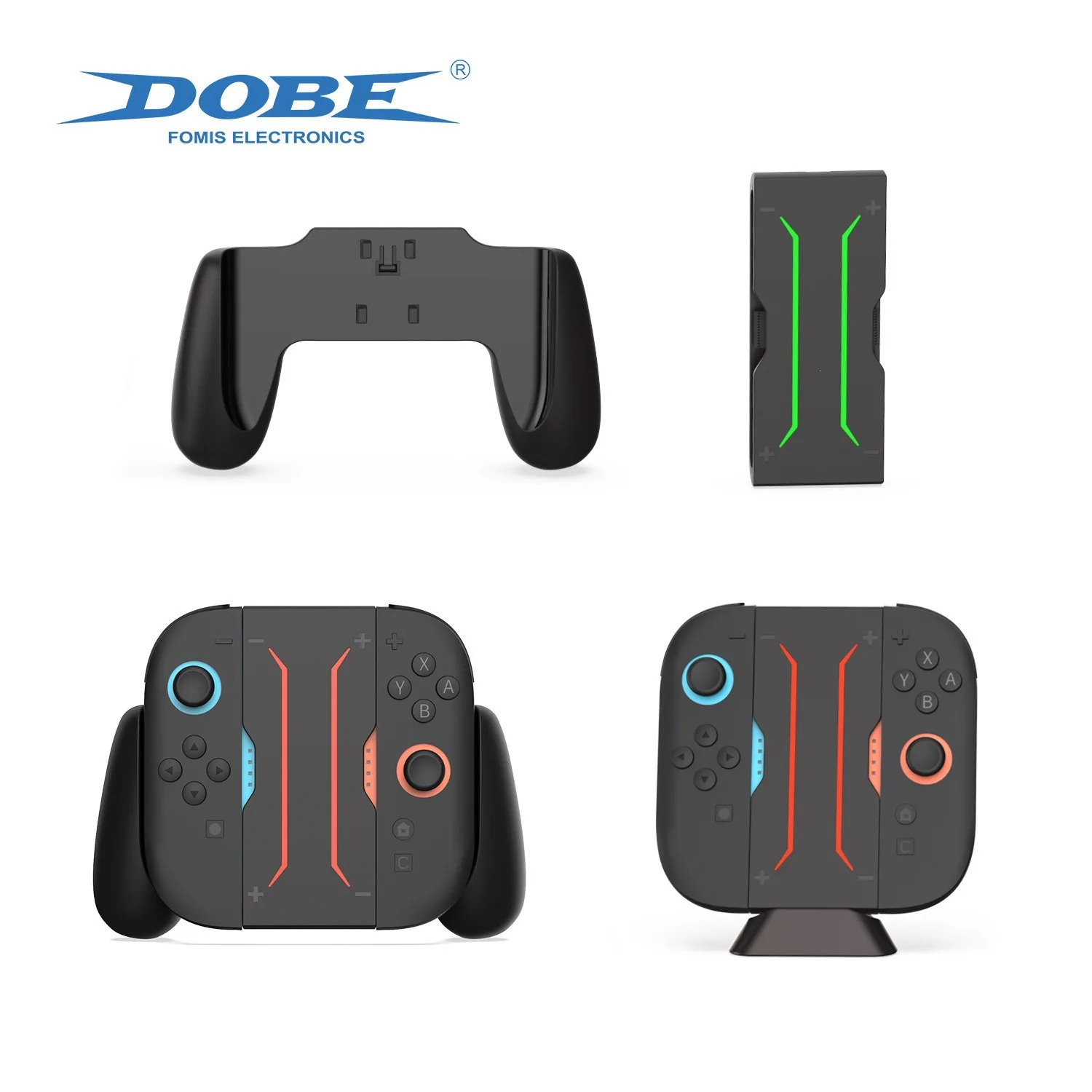 dobe充電コントローラーグリップ-switch-2-joy-con用-人間工学に基づいたハンドヘルド充電ハンドル-ゲームアクセサリー