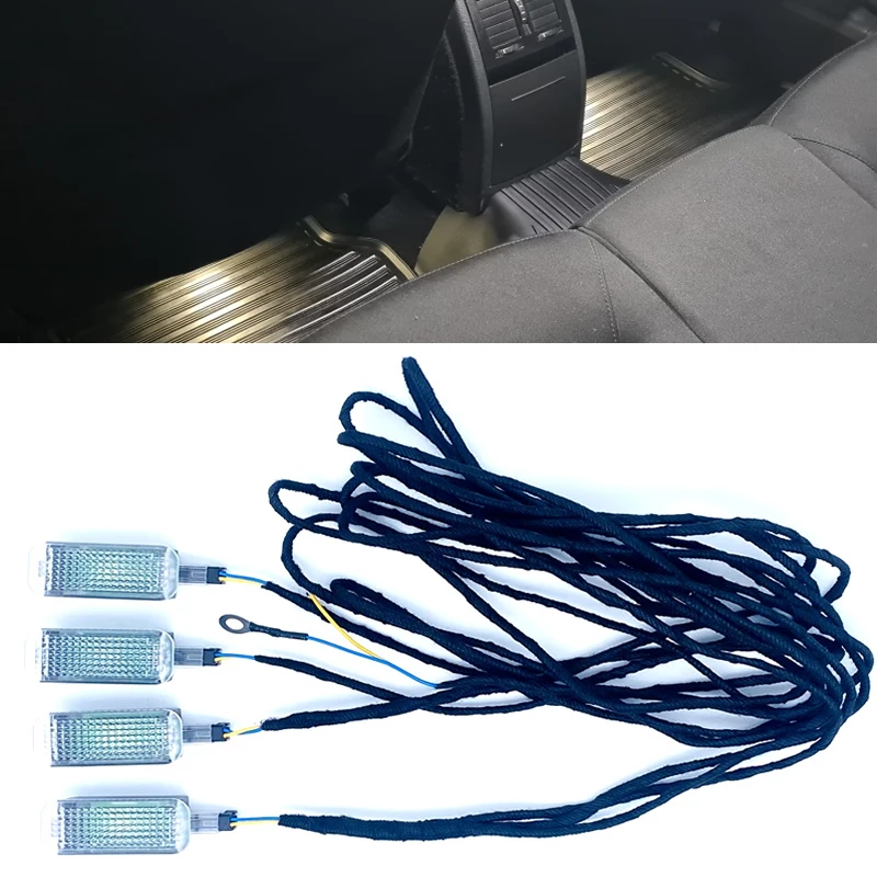 Oryginalny 1 zestaw oświetlenia wewnętrznego LED i kabla do Golfa Jetta MK5 MK6 Passat B6 B7 Tiguan Octavia Leon 4GD/3AD 947409