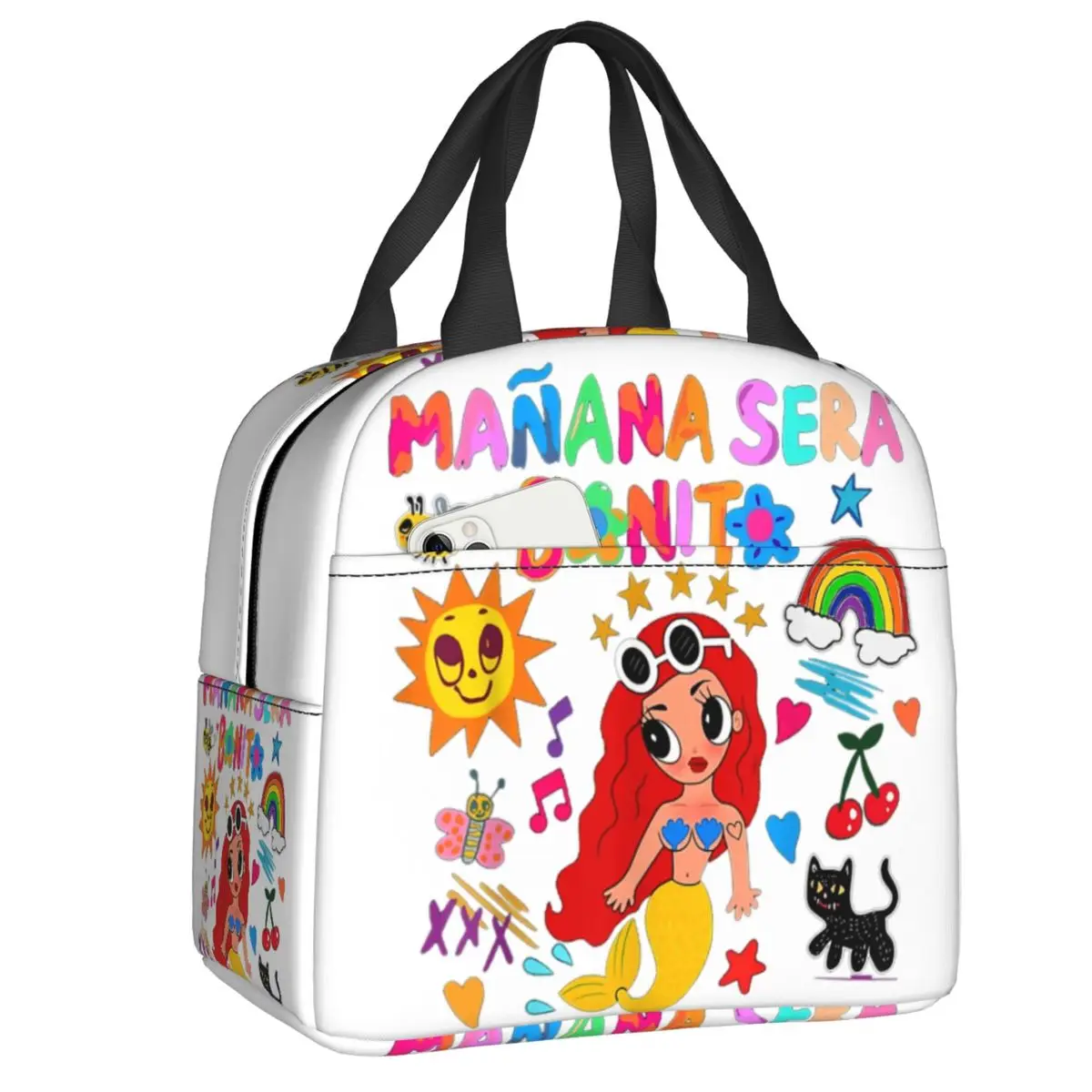 Custom Manana Sera Bonito Colombian Music Singer Karol G Thermal Insulated Lunch Bag Women Portable Lunch Container Food Box