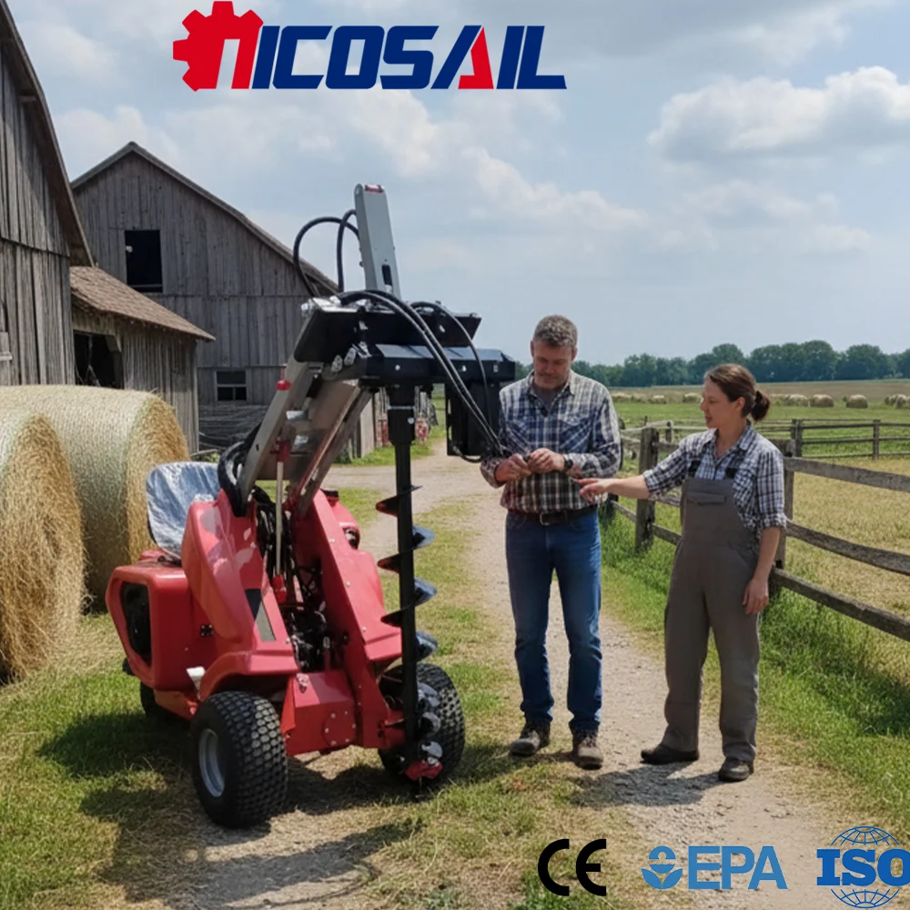 

Custom Mini Skid Steer Loader 3-Wheel Euro 5 CE Multi-Functional Loader for Agriculture Use