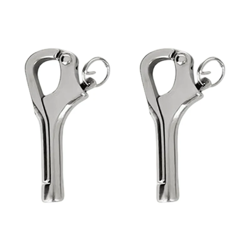 M68B Stainless Steel Railing Hook Boat Hook 2 Pack for Boat Wire Rope Line Use