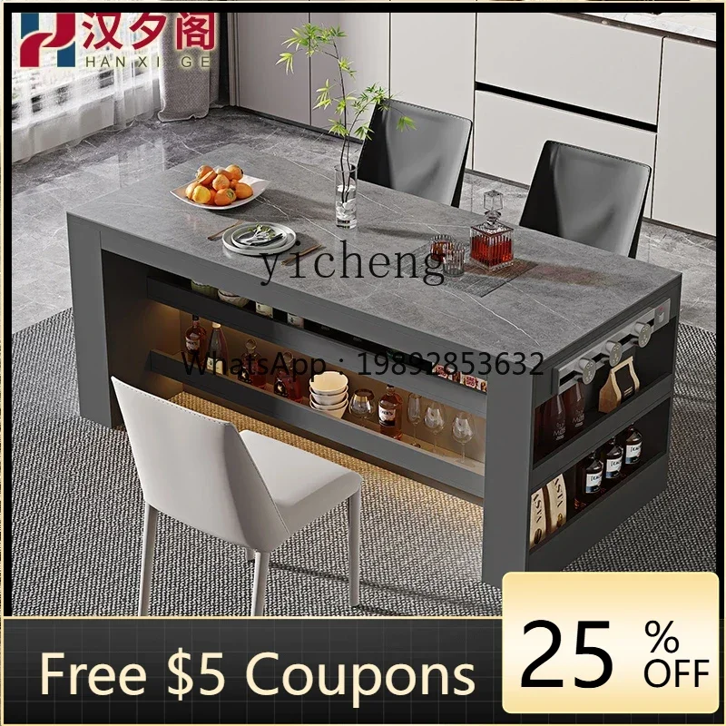 

rock slab island table integrated kitchen middle island table floor long storage cabinet