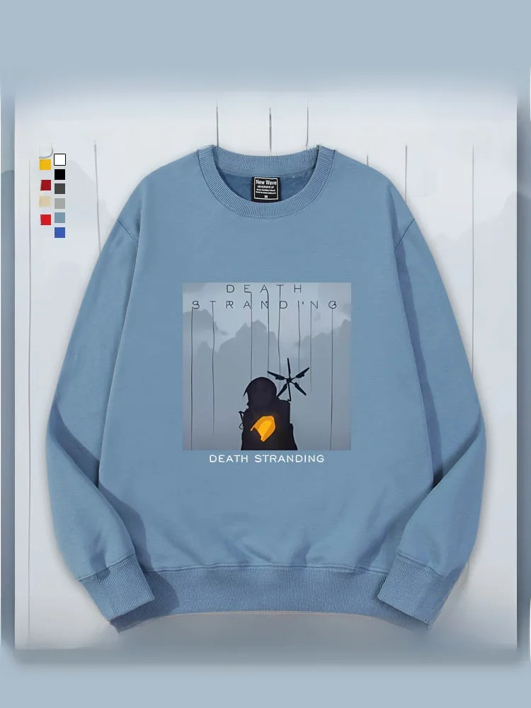 

Толстовка ex Hoodie Death Stranding Game Collaboration с флисовой подкладкой, осенне-зимняя, из смесового хлопка и полиэстера, повседневная, с круглым вырезом