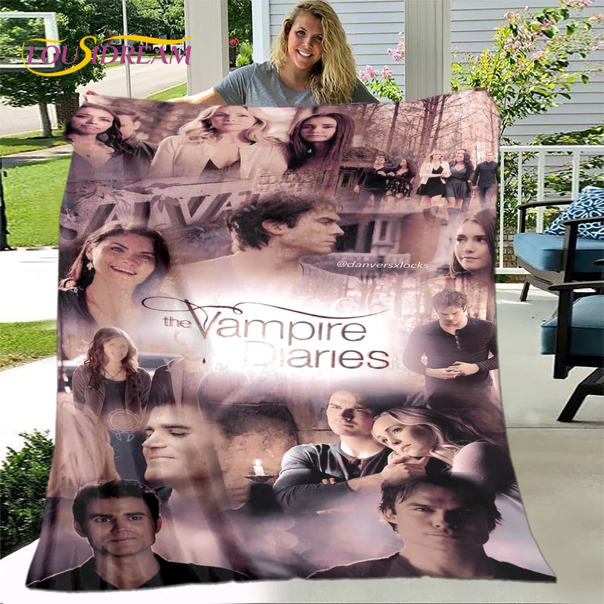 The Vampire Diaries Printed Blanket,Flannel Blanket Throw Blanket,Soft Warm Blanket for Living Room Bedroom Beds Sofa Travel