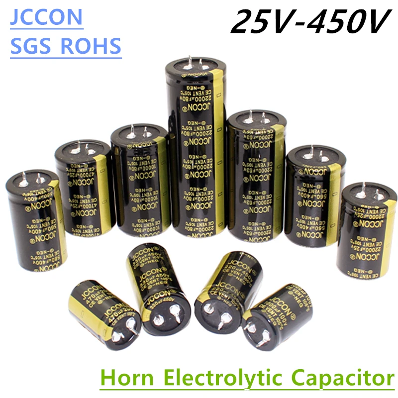 

2Pcs JCCON Audio Electrolytic Capa25V 35V 63V 80V 100V 200V 250V 400V 450V 3300UF 4700UF 6800UF 10000UF 15000UF 22000UF 47000UF