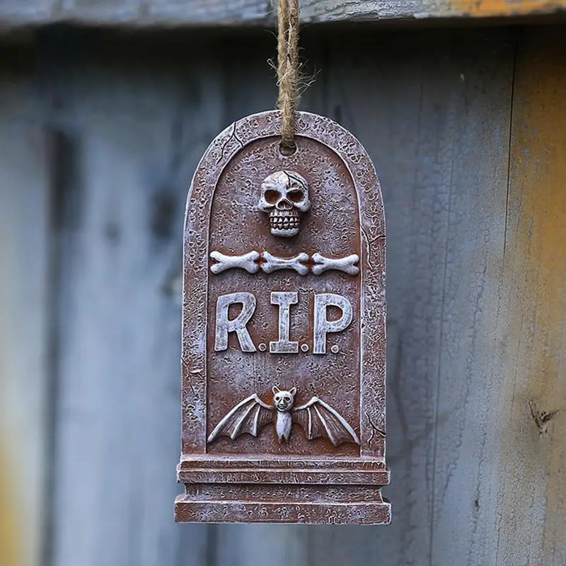 Tombstone Ornaments NEW Halloween Garden Decoration Skeleton Tomb With RIP Letters Party Supplies For Trick Or Treat Tree Decor