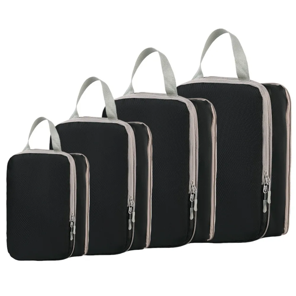 

4pcs Portable Compression Packing Cubes Bag Multi-Purpose Tear-Resistant Suitcase Clothes Organizers Foldable