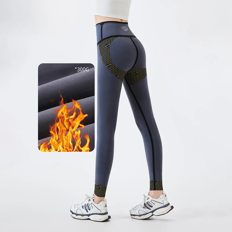 Autunno Inverno Vita alta Modellante Pantaloni Shark Donna Pilates Yoga Leggings sportivi casual Stretti Hip Lift Warm Plus Leggings in pile