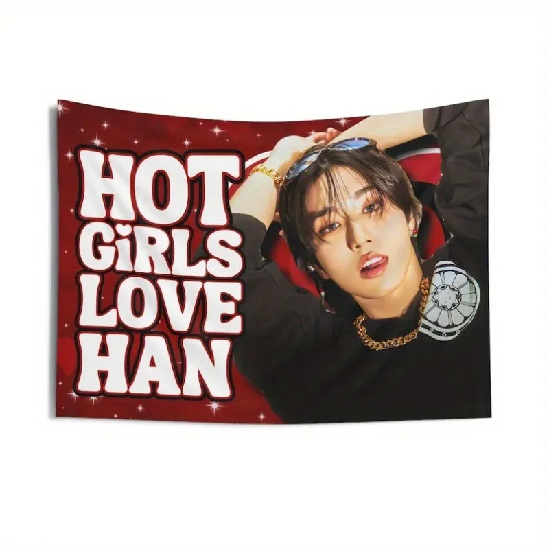 VIKAMA Stray Kids 2025 Tour Wandteppich, Han Ji-sung Konzert Gedenk-Wandbehang, Limitierte Auflage Kpop Banner