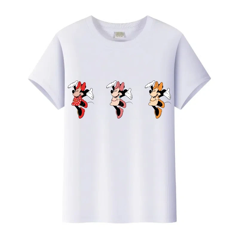 لطيف ديزني الكرتون ميكي ماوس ميني طباعة الملابس الصيف الفتيات بلايز امرأة التي شيرت الاطفال تي شيرت الأسرة تيز القوطية الرجال البلوزات