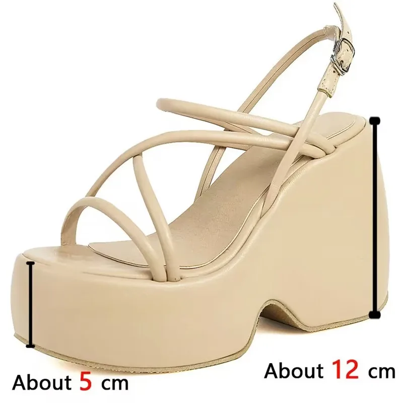 Big Size 35-43 Brand Design Women Wedges High Heels Sandals Fashion Buckle Platform Summer Sandals Women Party Beach Shoes Woman