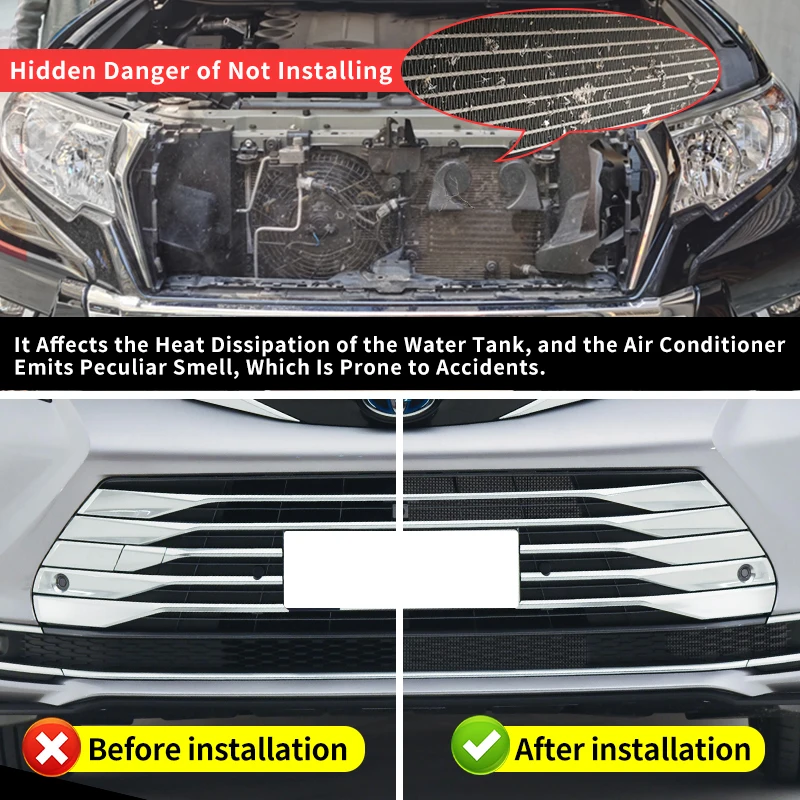 For 2010-2022 Toyota Sienna XL30 Intake front Grille Insect-Proof Modification Accessories 2021 2020 2019 2018 body kit upgrade