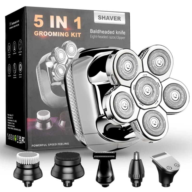 Multifunctional Bald Head Shaver 5 in 1 Electric Razors Head Shavers for Bald