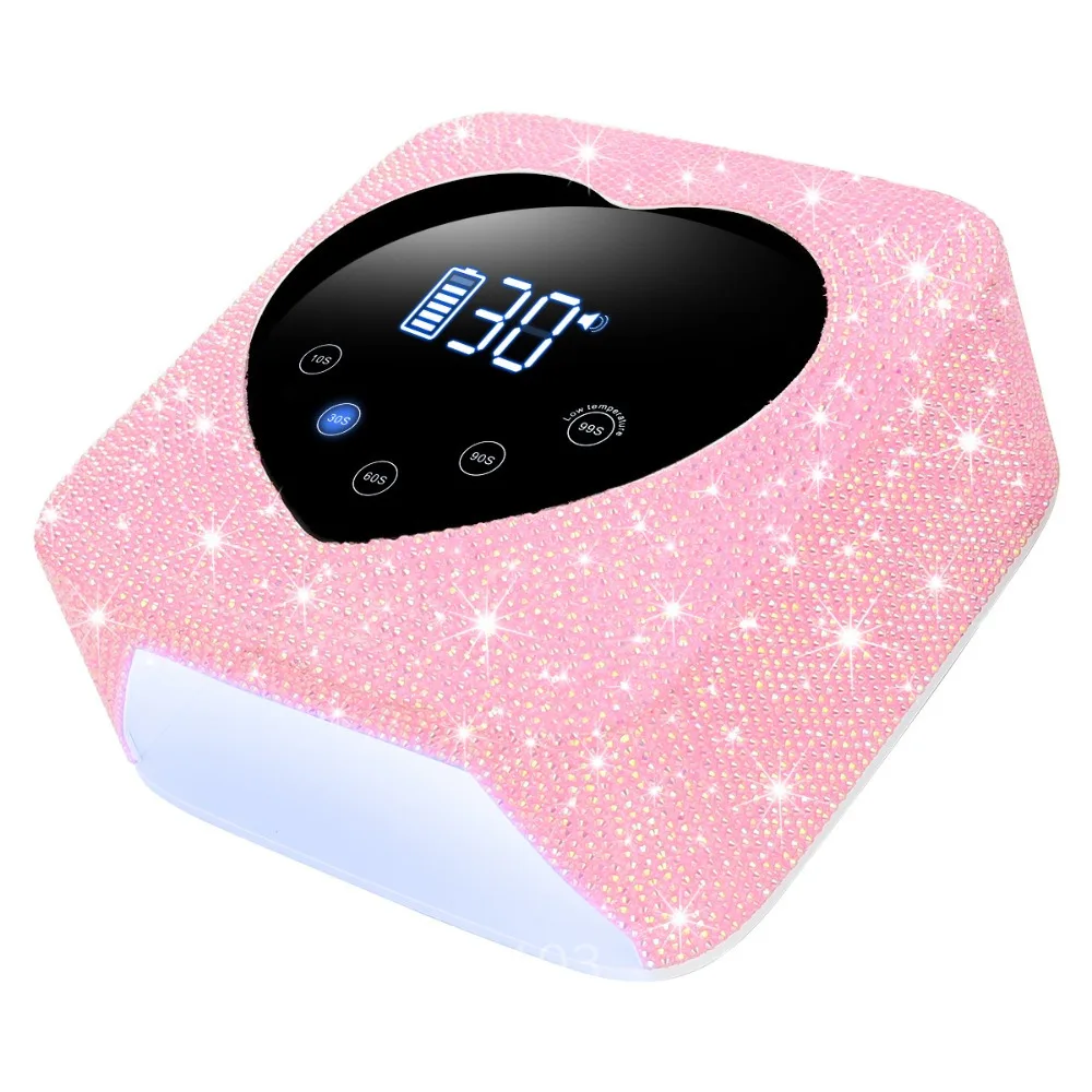 Rechargeable 72W UV LED Nail Lamp For Nails 30LEDS Wireless Gel Polish Curing Lamp With Large Screen Professional Nail Equipment