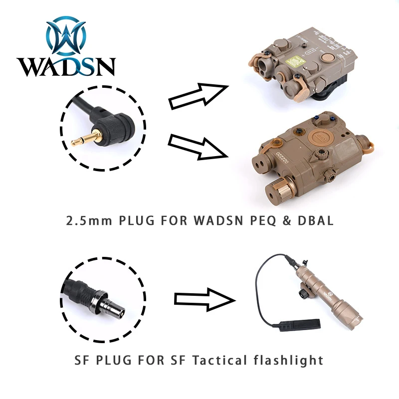 WADSN Augmented Remote dual switch Pressure for DBAL A2 PEQ15 NGAL Laser/Surefir M300 M600 Tactical Flashlight Weponlight Button