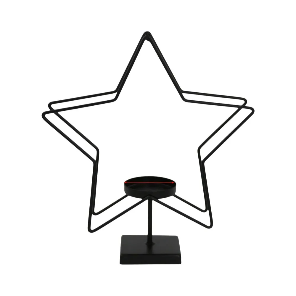 Durable Iron Star Candle Holder Five Point Star Nordic Style Tabletop Candle Holder Creative Minimalist Art Ornament Wedding