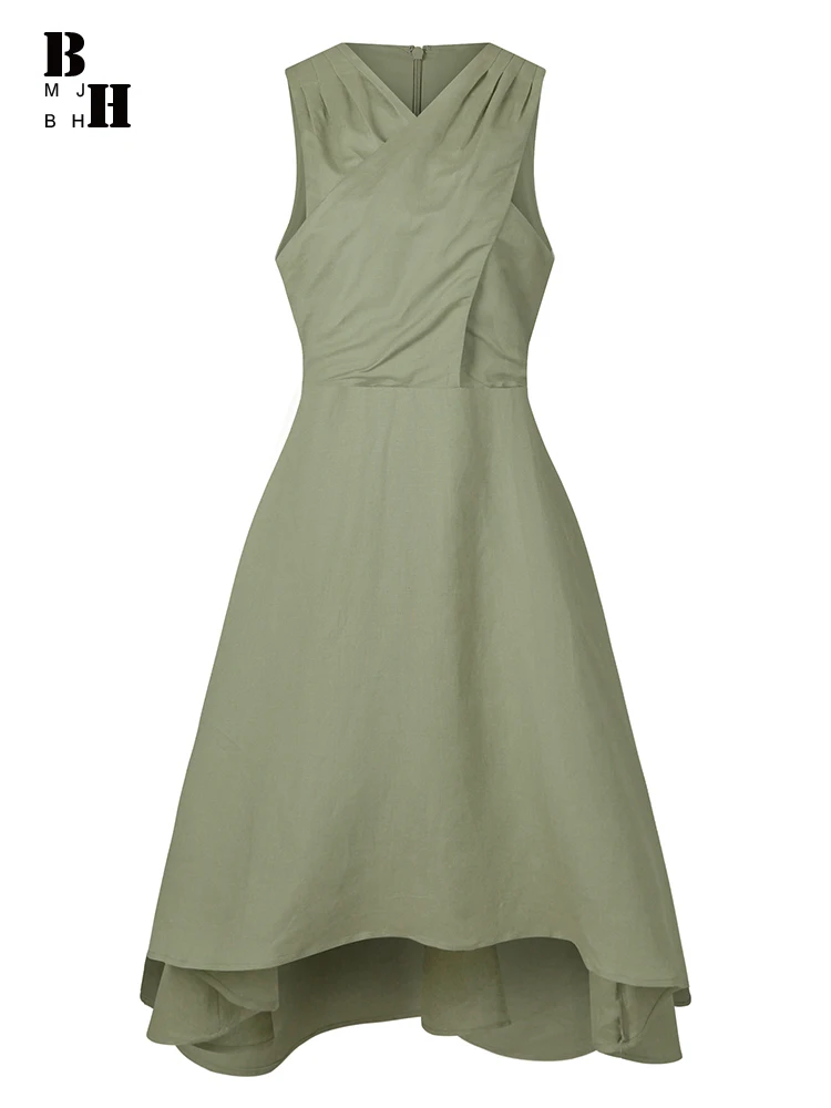 Vacation Holiday Long Dress Women Clothes Mujer Elegant Chic Sexy Folds Vest Halter Swing Robe Female Party Prom Beach Vestidos