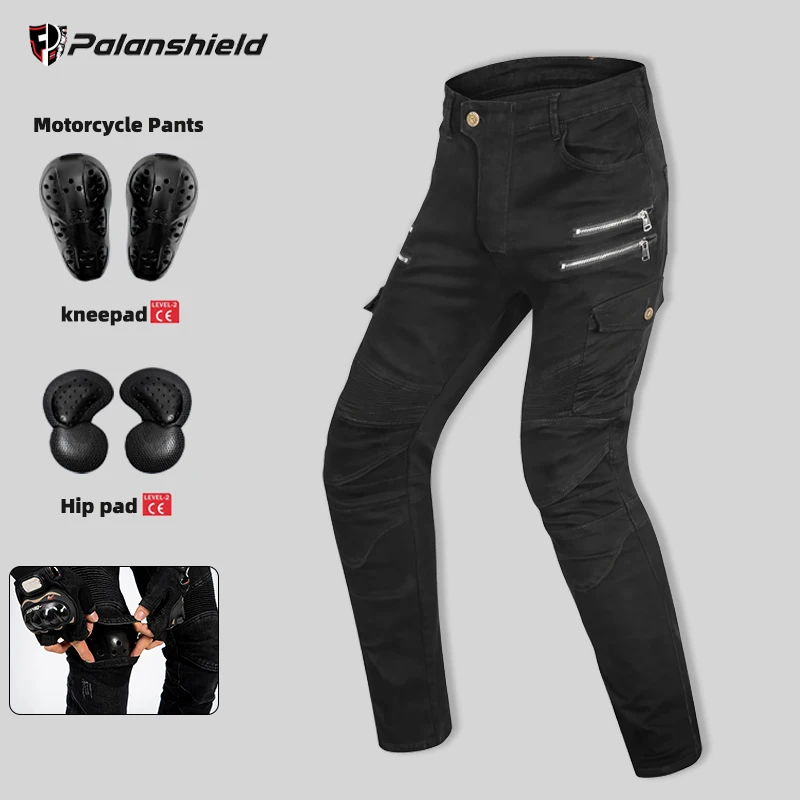 

2025 Motorcycle pants leisure Pants Moto Jeans Men Motocross Pants motocross riding pants zipper design with kneepad