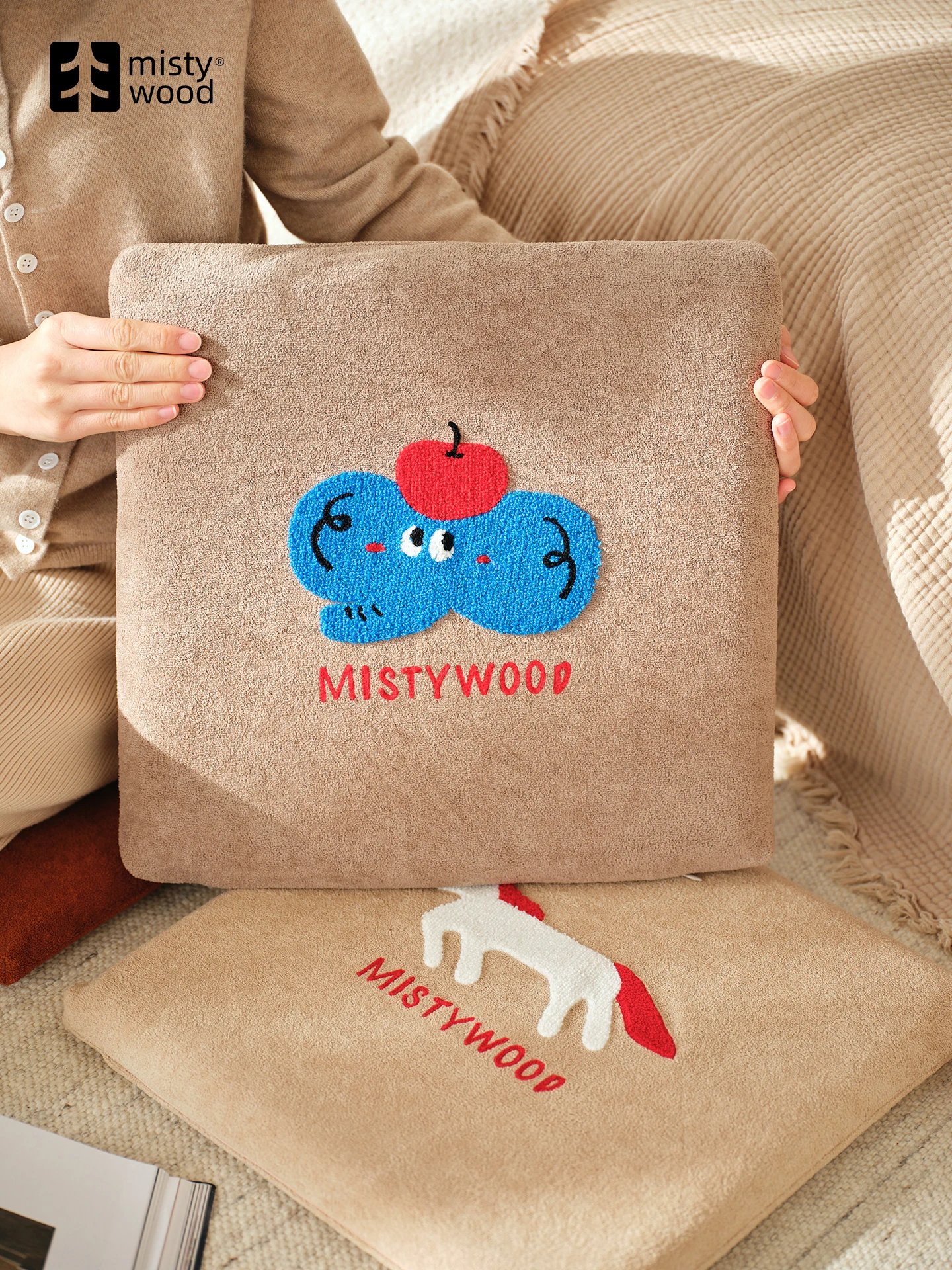 

Универсальная квадратная подушка для стула Mis Forest с вышивкой милых животных, для столовой, офиса, автомобиля, из пены с эффектом памяти, медленно восстанавливающая форму, Dopane